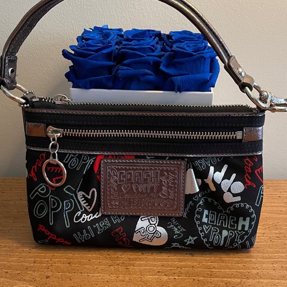 Coach Handbags - Coach Black Multicolor Wristlet